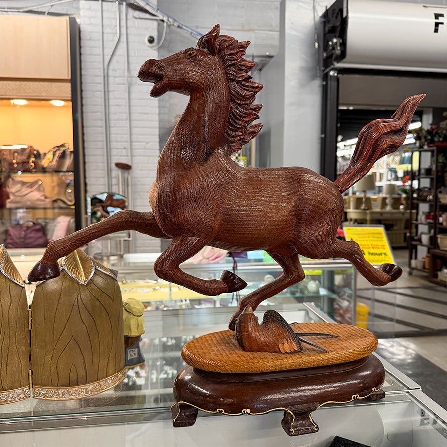 Vintage Chinese Wicker Horse by Shanghai Industries