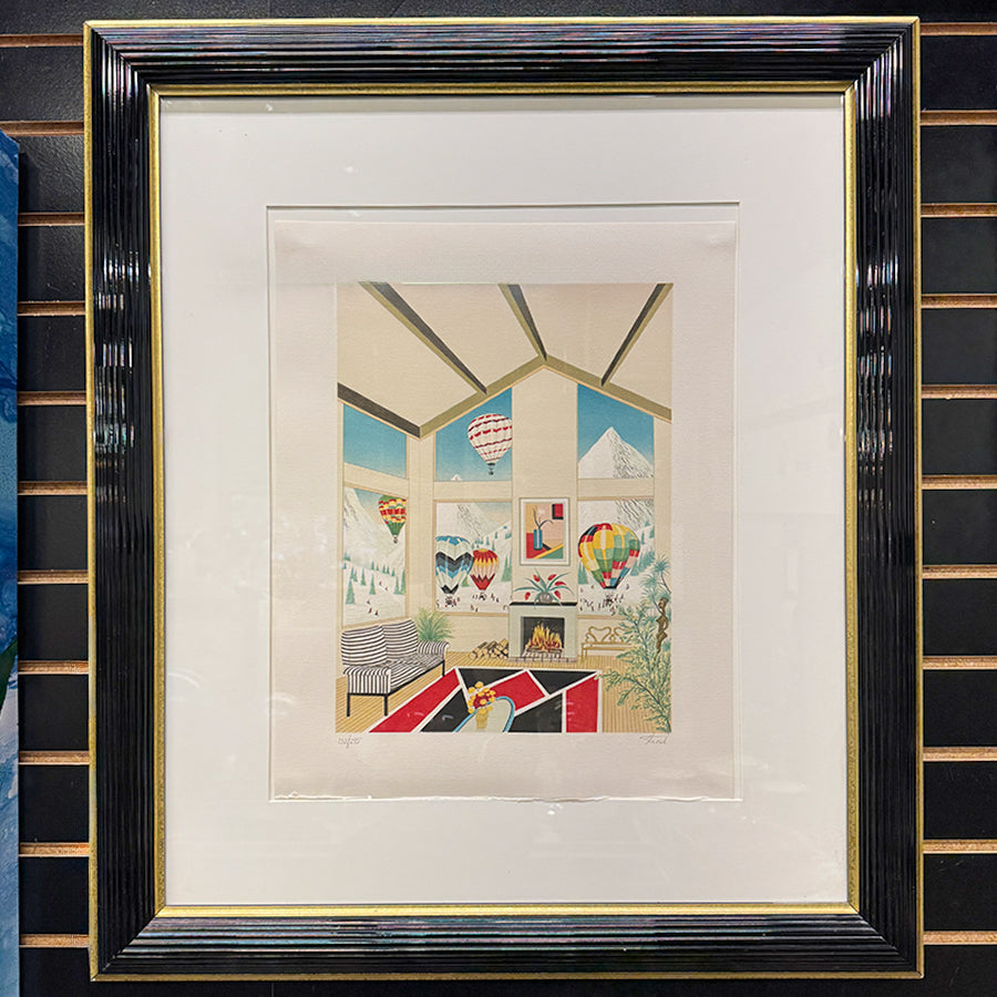 Wall Art 27 x31 Hot Air Balloon Fanch Ledan Lithograph Ltd Signed
