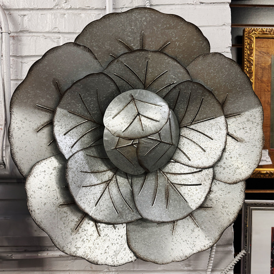 Metal Wall decor abstract cabbage in silver