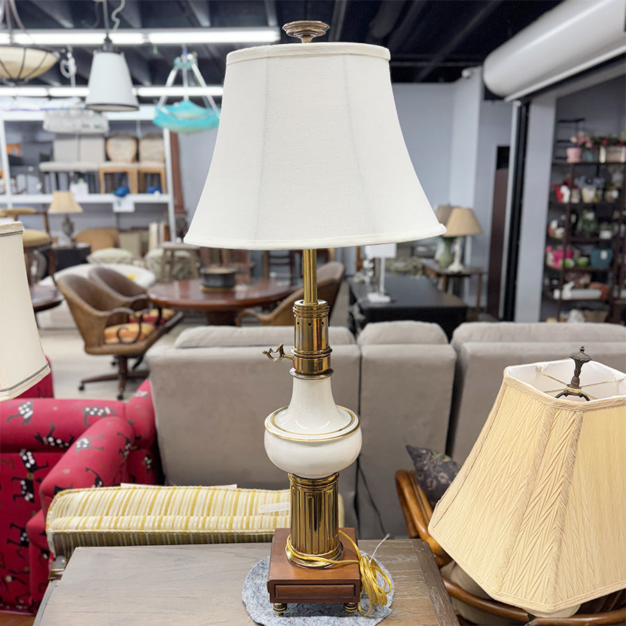 Lenox lamp Hollywood Regency MC tall ivory sh