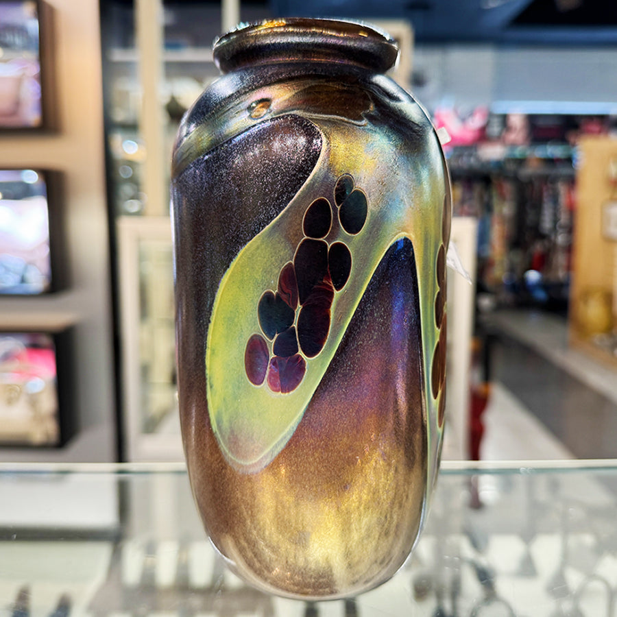 MC Harris Iridescent Art Glass Vase