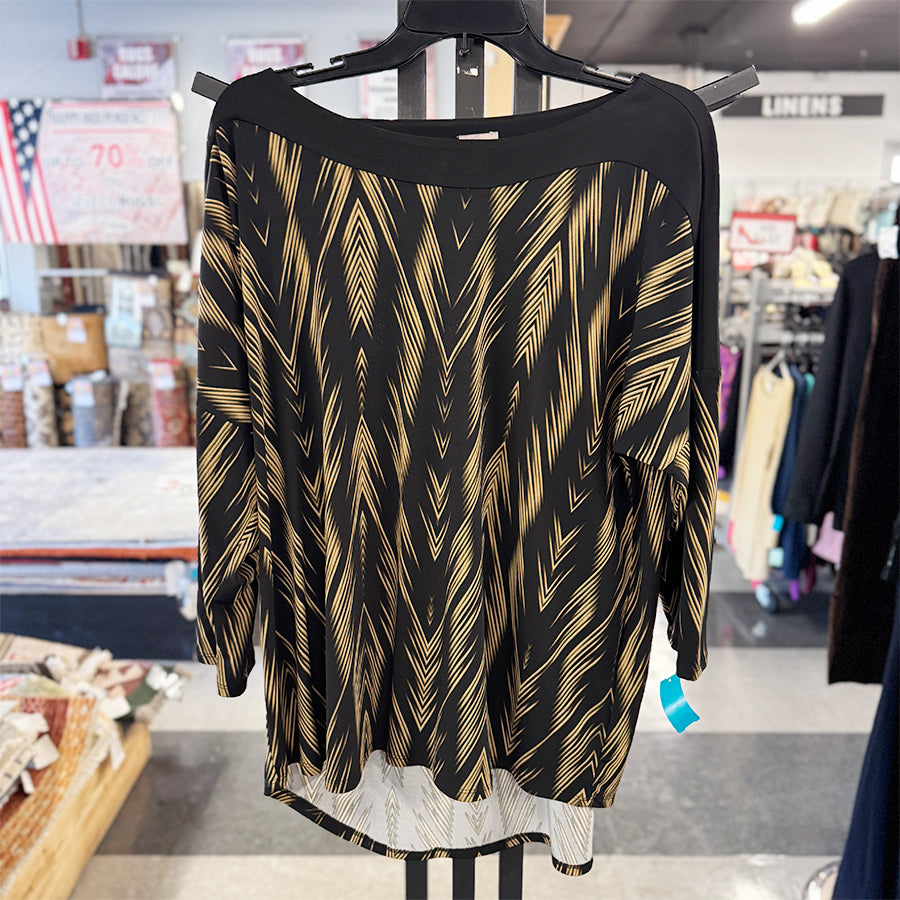 Chicos Tunic black brown long sleeve