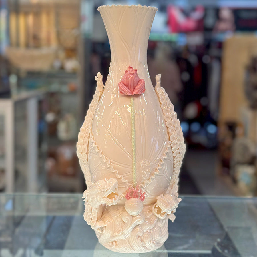 Vase Chinese Dragons Porcelain