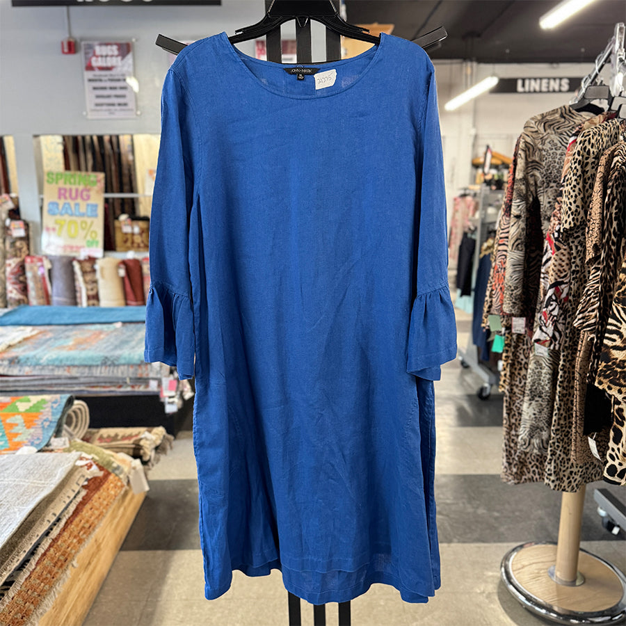 John Mark Dress blue ruffle long sleeve