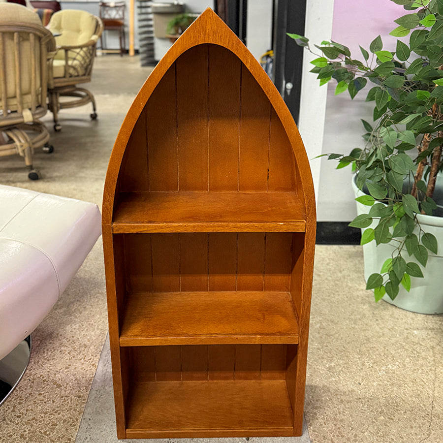 Book case- wood, boat shaped