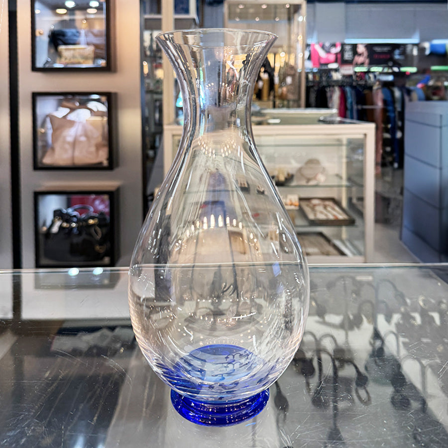 Vase Crystal & Cobalt Blue Signed Tiffany & Co