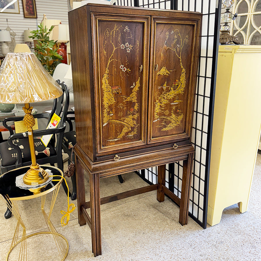 Bar Mid Century with Lights 2 glass Shelfs