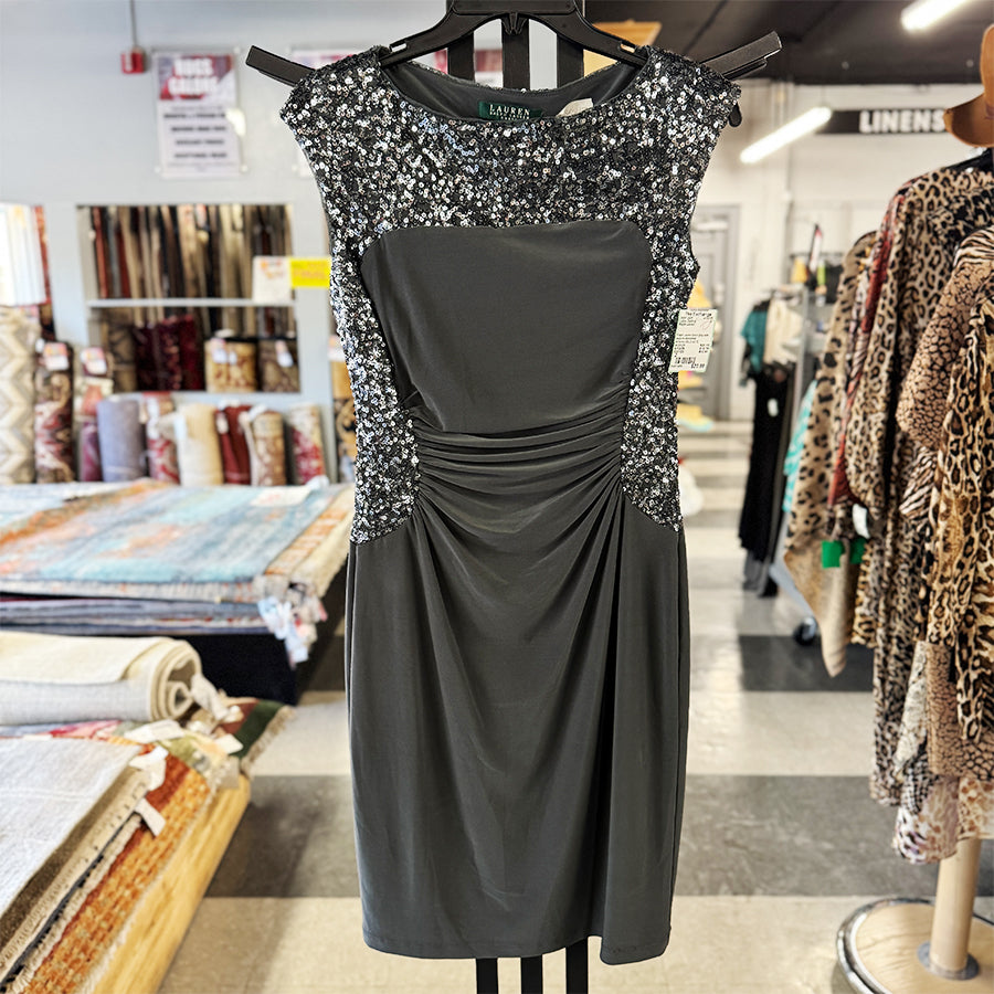 Ralph Lauren Dress grey with sequins sleeveless