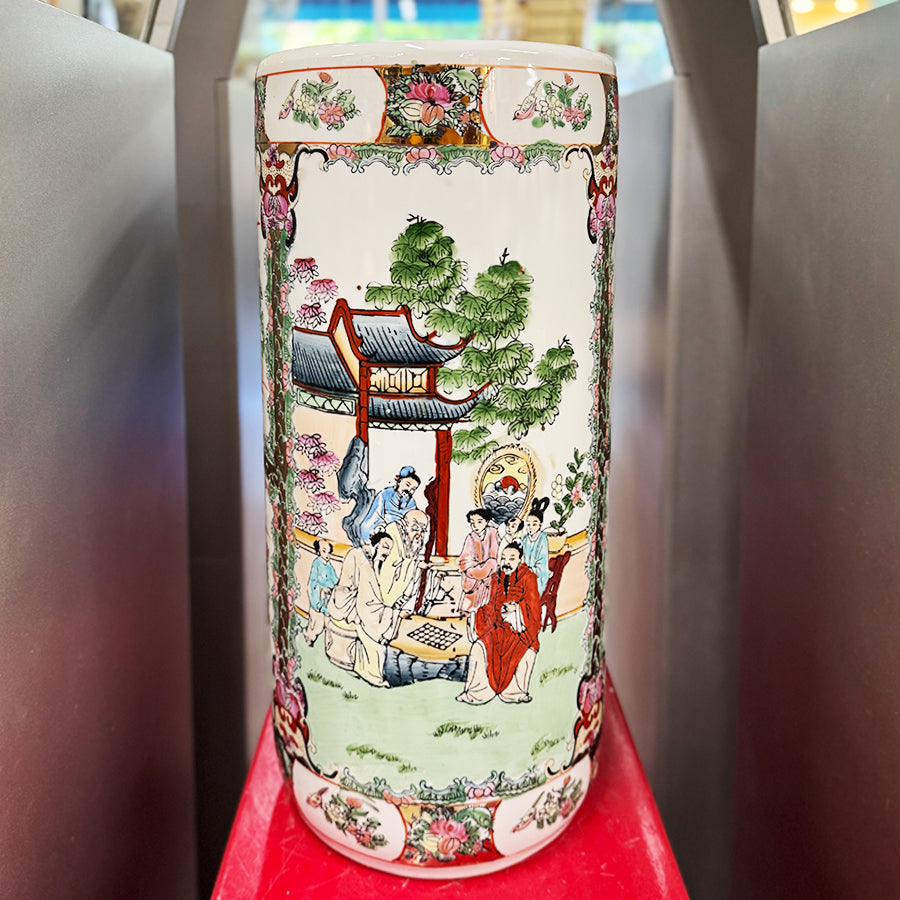 Asian Umbrella Stand Holder Famille Rose Style