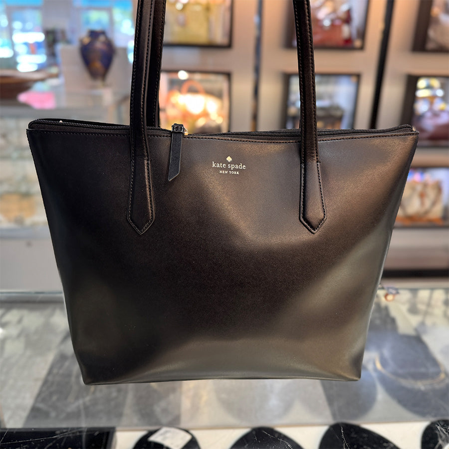 Kate Spade tote Cassy black bow accent
