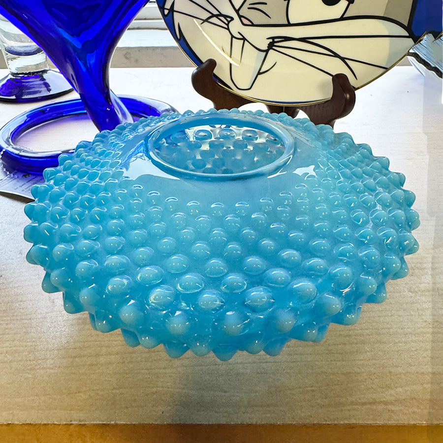 Fenton Blue Opalescent Hobnail Bowl