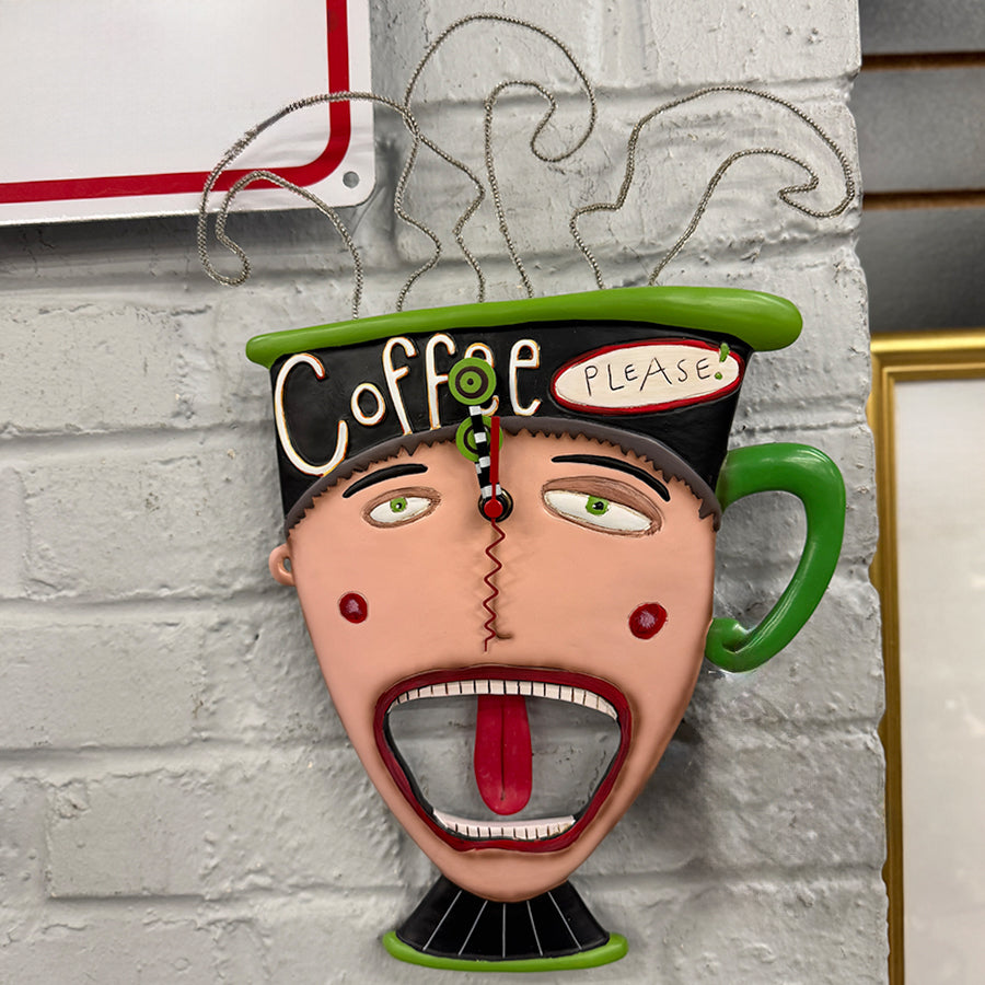 Allen Designs Whimsical Coffee Please Clock