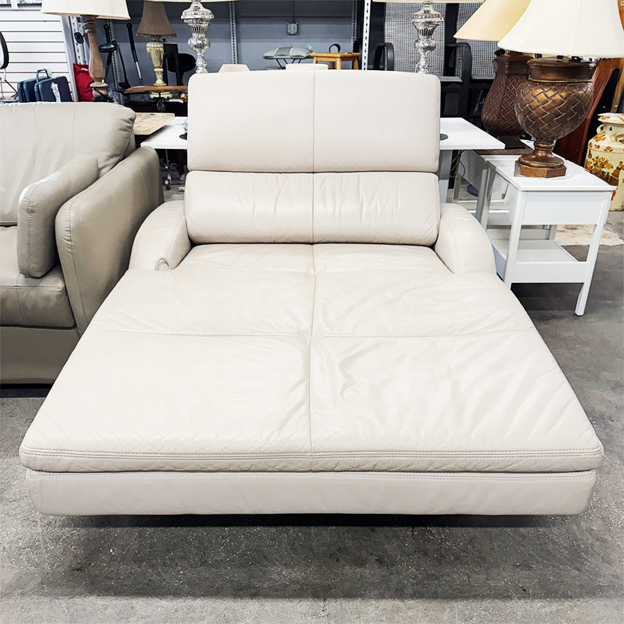 Chaise- sand leather, double chair