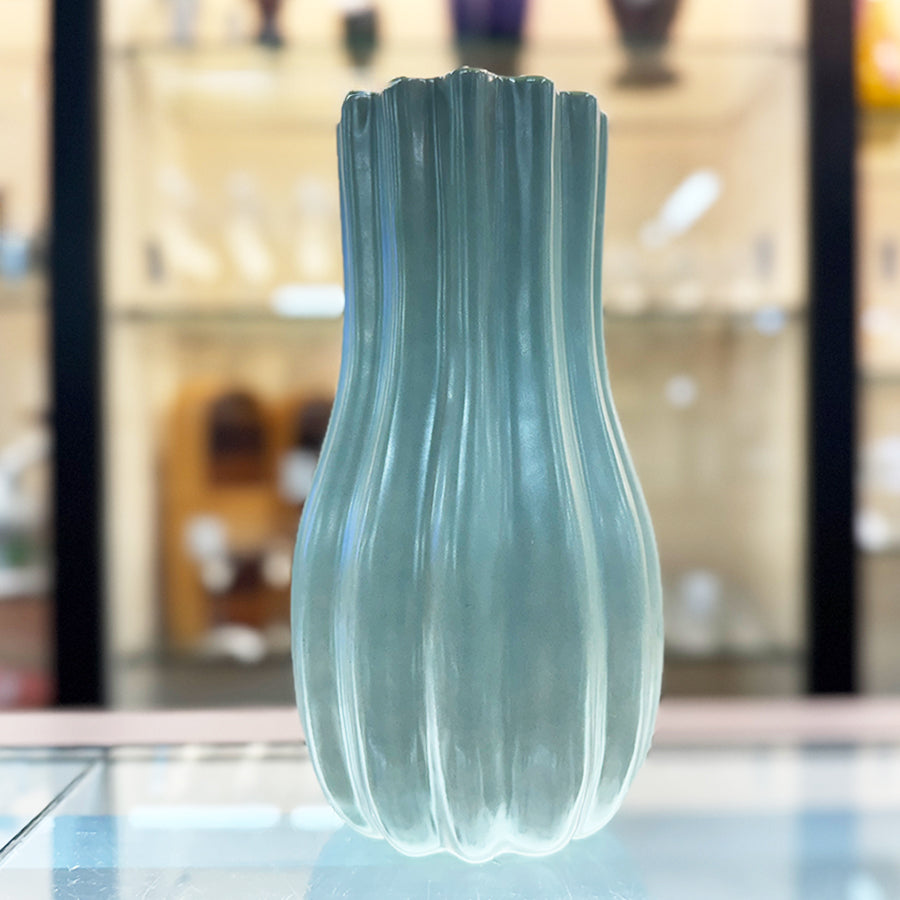 Vase Catalina Pottery Ribbed Yellow Interior