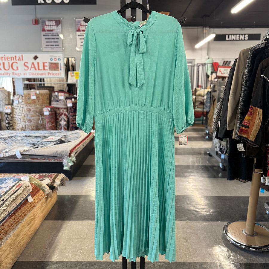 Calvin Klein Dress aqua tie neck