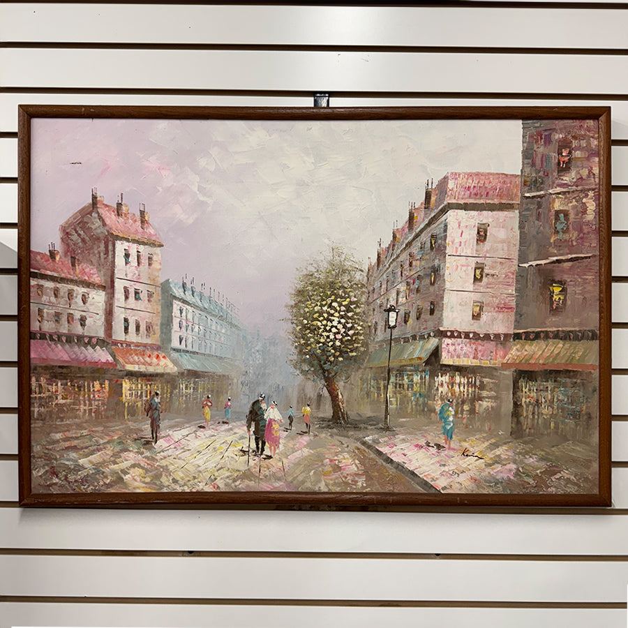 AS IS Impressionist style Paris street scene with figures