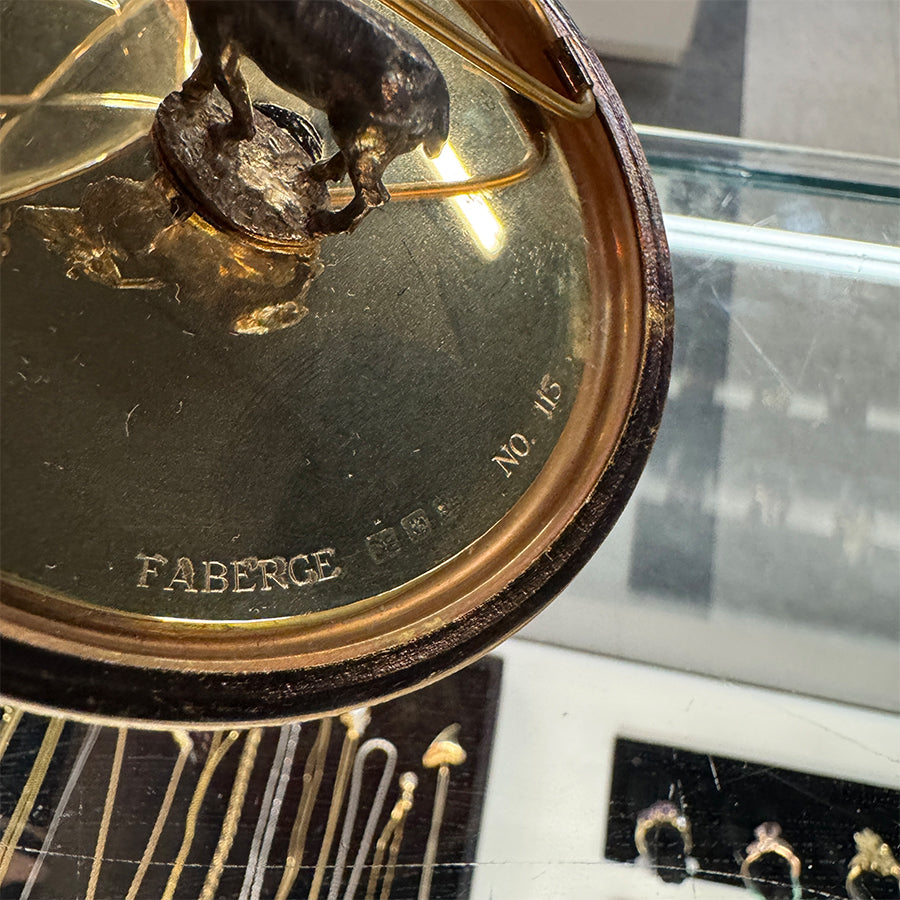 Faberge Limoges Elk Egg, Sterling