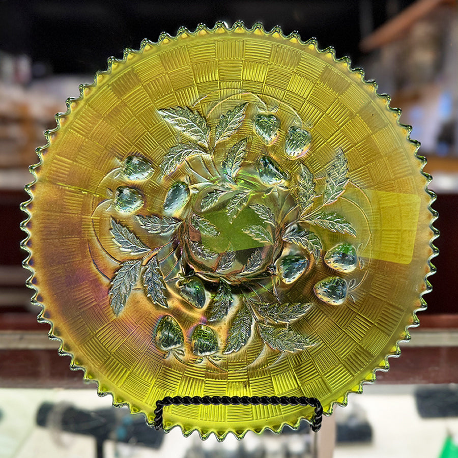 Northwood Carnival Glass Bowl Strawberry Pattern