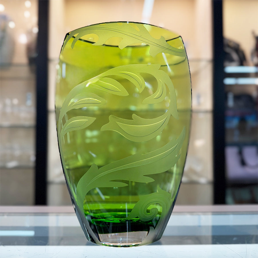 Badash Green Crystal Vase