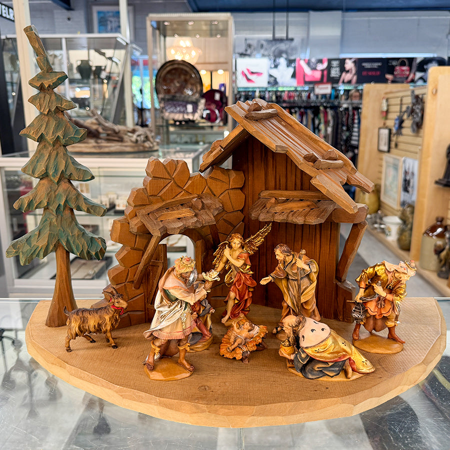 Nativity Creche Wood Handcarved Set Hans U. Adolf Heinzeller