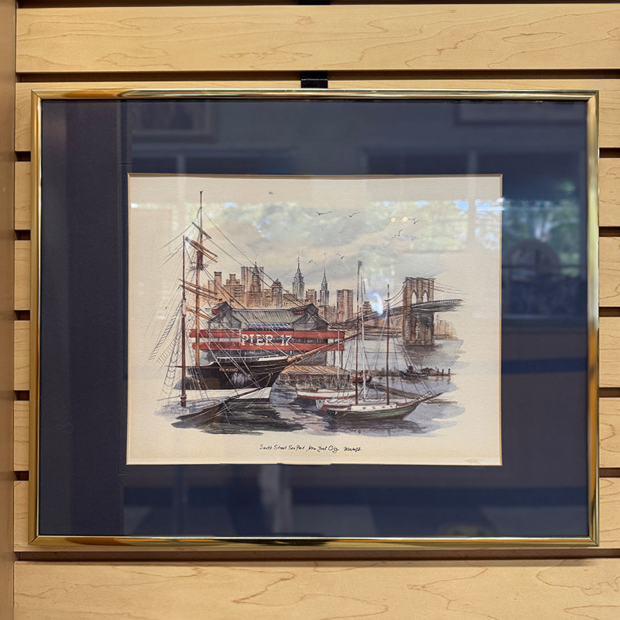 AS IS South Street Seaport New York City landscape illustration style