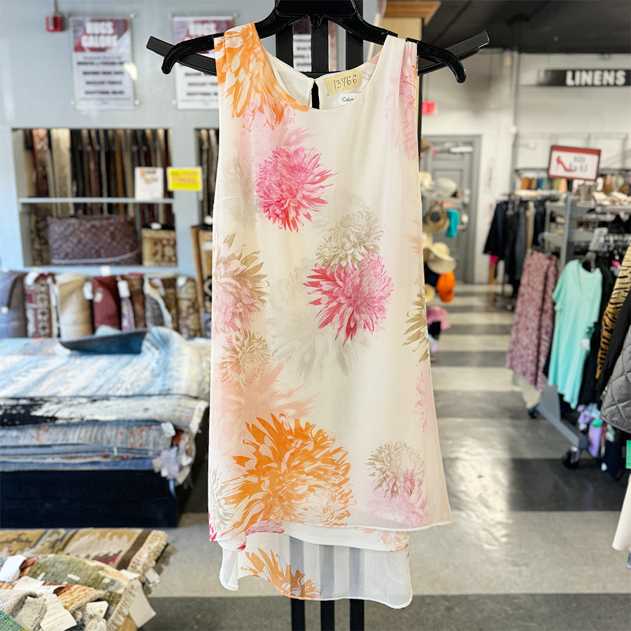 Calvin Klein Tunic white oranger pink sleeveless