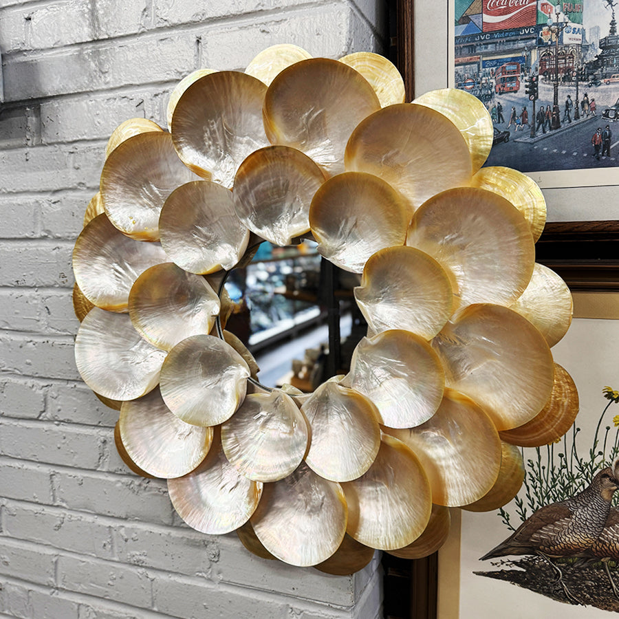 Mother of pearl wall mirror designer
