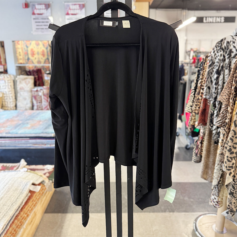 Sympli Cardigan black lazer cut