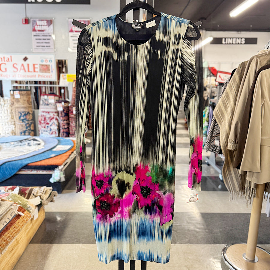 petit pois Dress black green pink tan blue mesh l/s