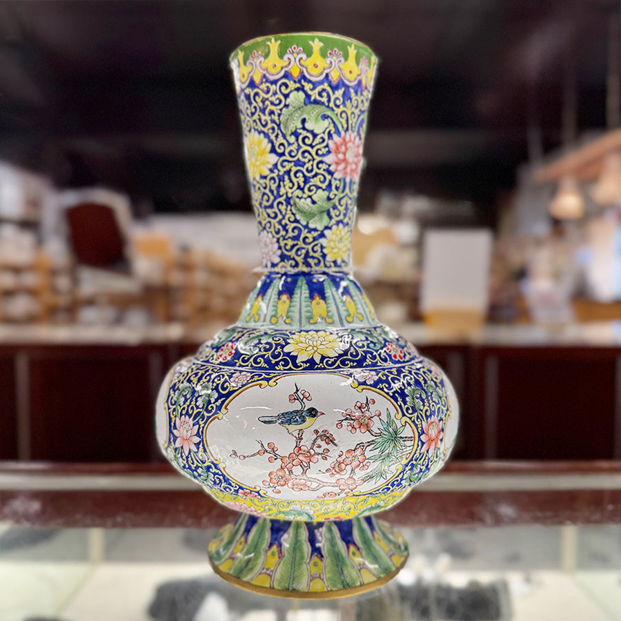 Vase Enamel Asian 13