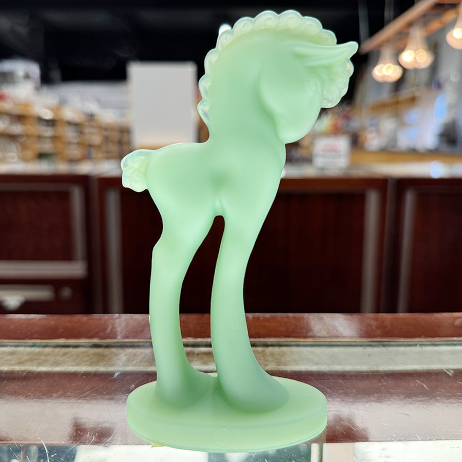 Mosser Jadite Matte Glass Trojan Horse/Pony Figurine