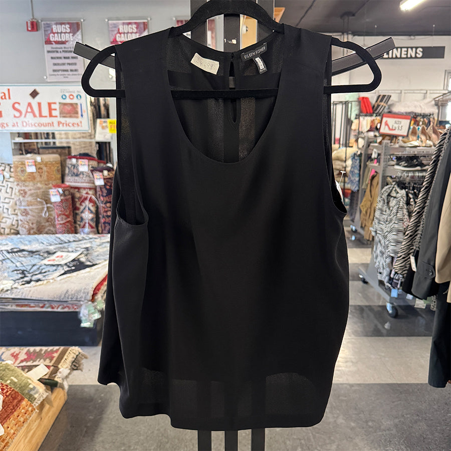 Eileen Fisher shell black sleevelss