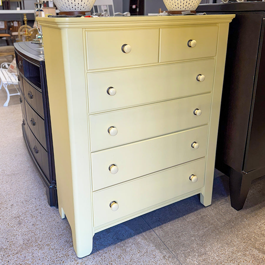 Chest- wood, yellow, 6 drawers