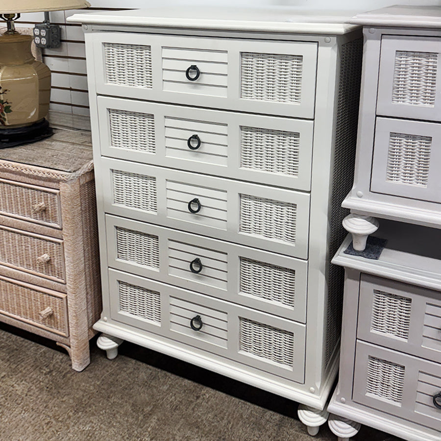 Chest 5 dr Cloud Grey Wicker