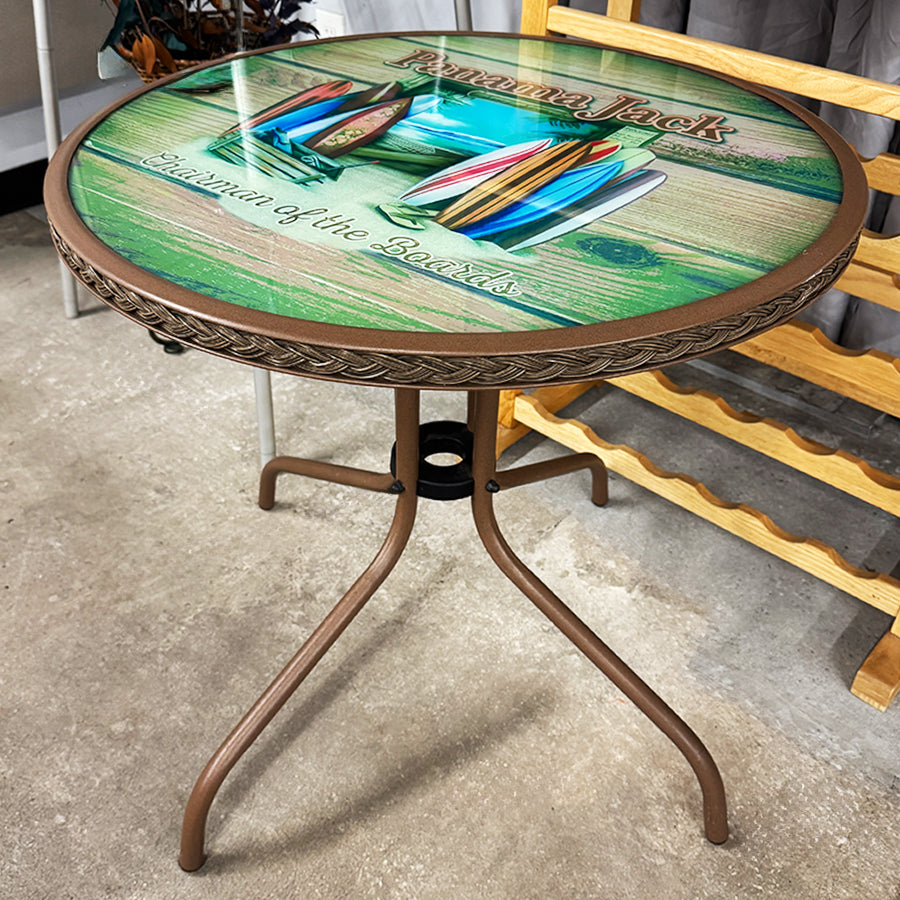 Bistro Table - Brown Metal Base, Panama Jack Top