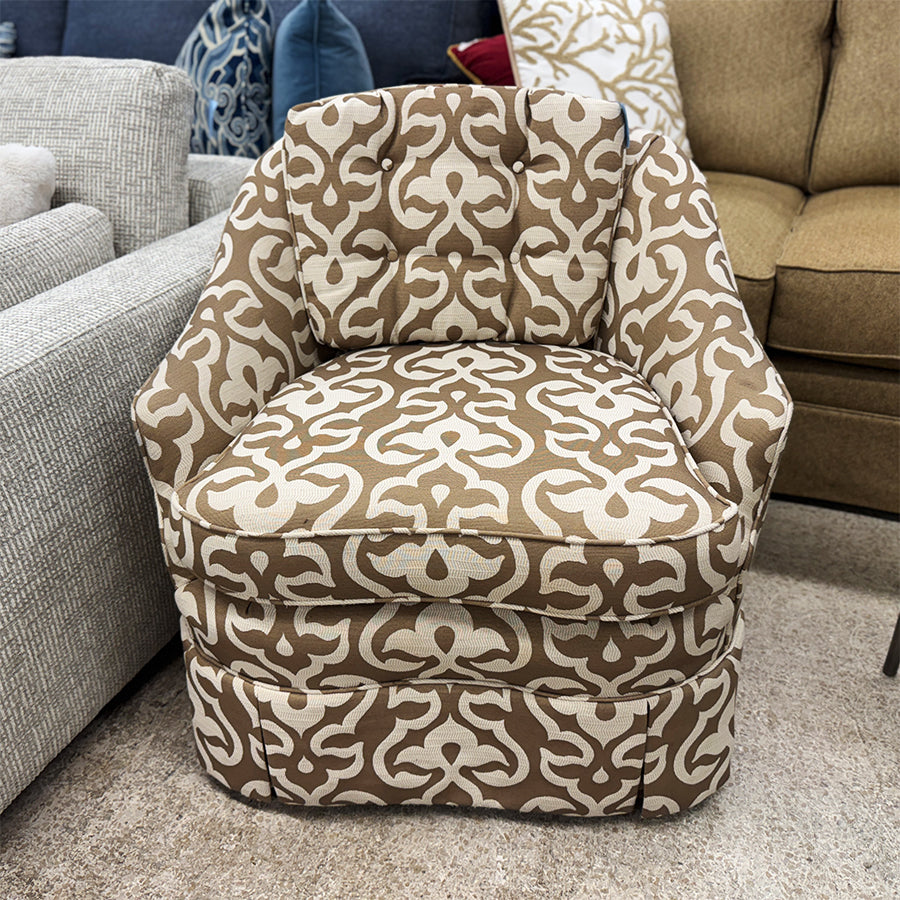 Chair- tan, cream print