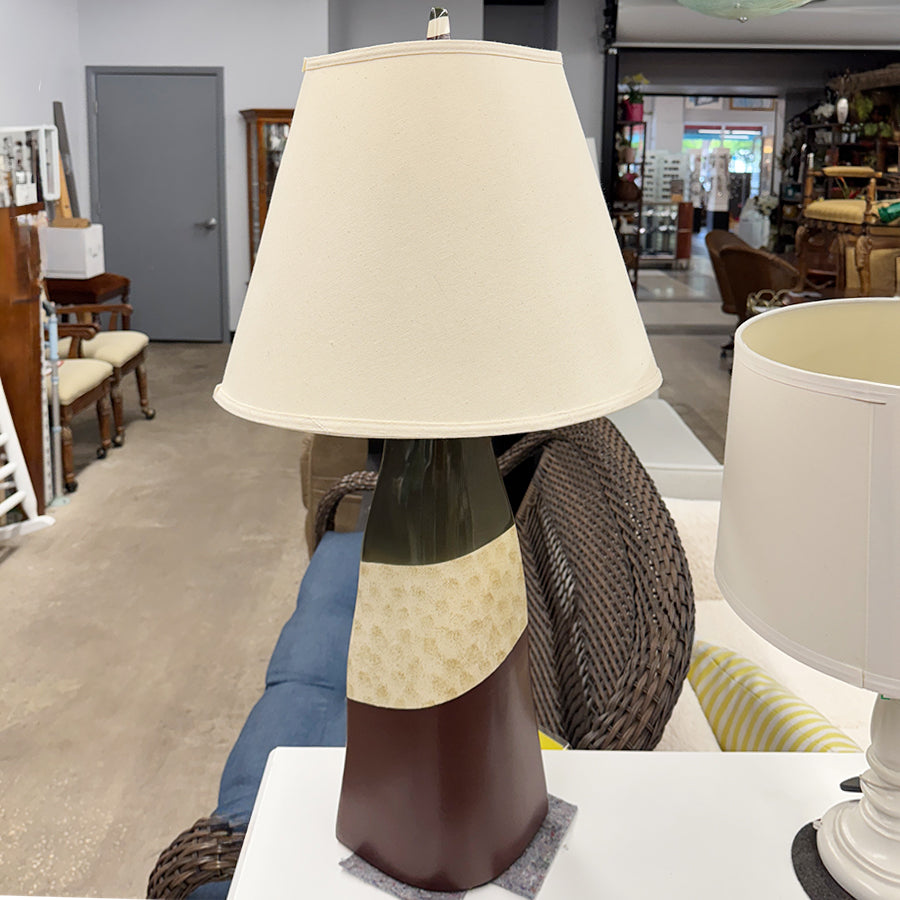 Lamp Green Beige Brown Tan Shade