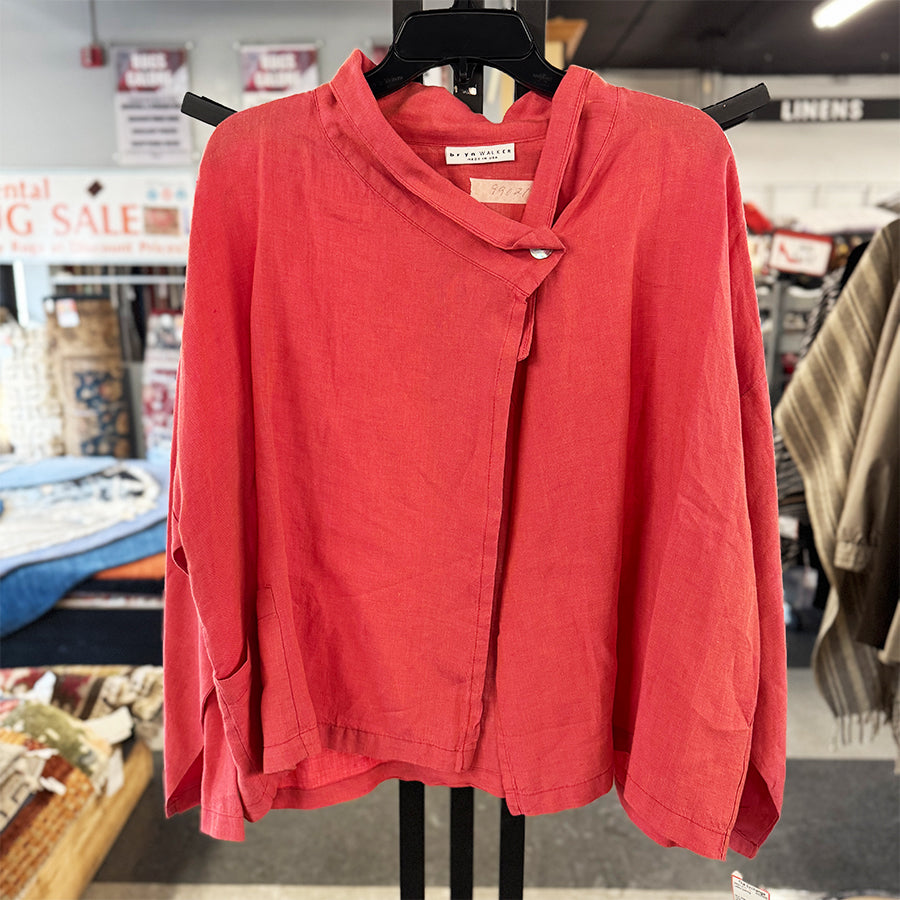 Bryn Walker jacket open linen coral