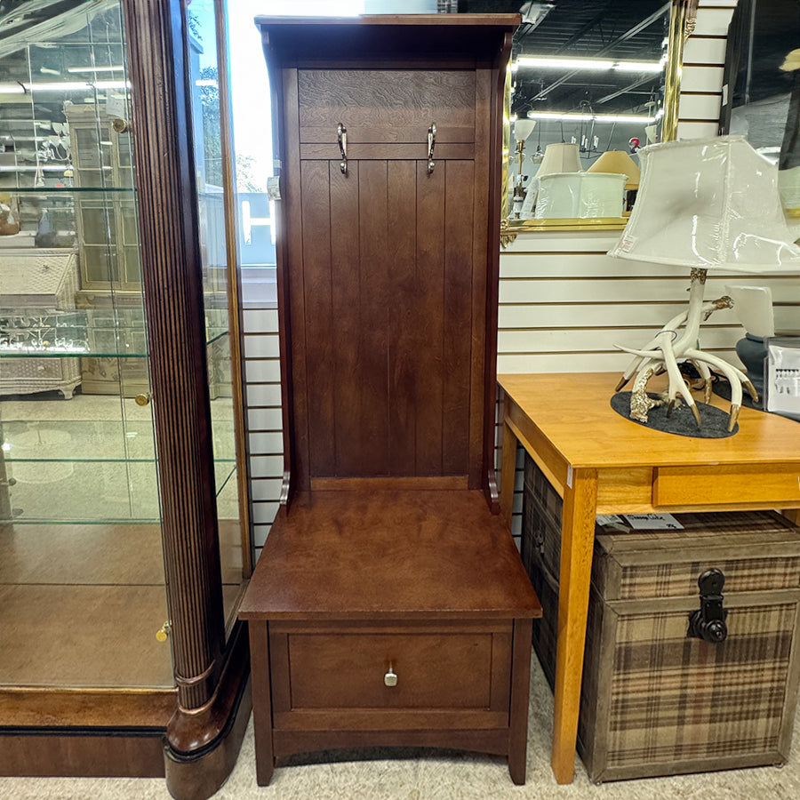 Hall Tree - Wood w/Drawer