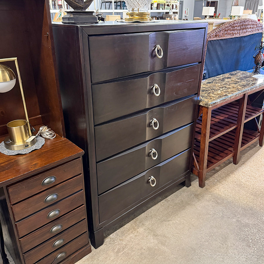 Chest of Drawers Brown Modern 5 Dr