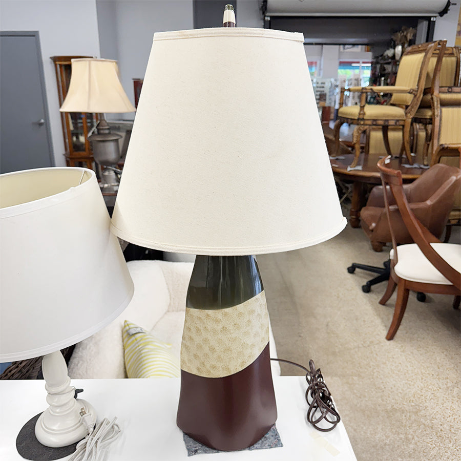 Lamp Green Beige Brown Tan Shade