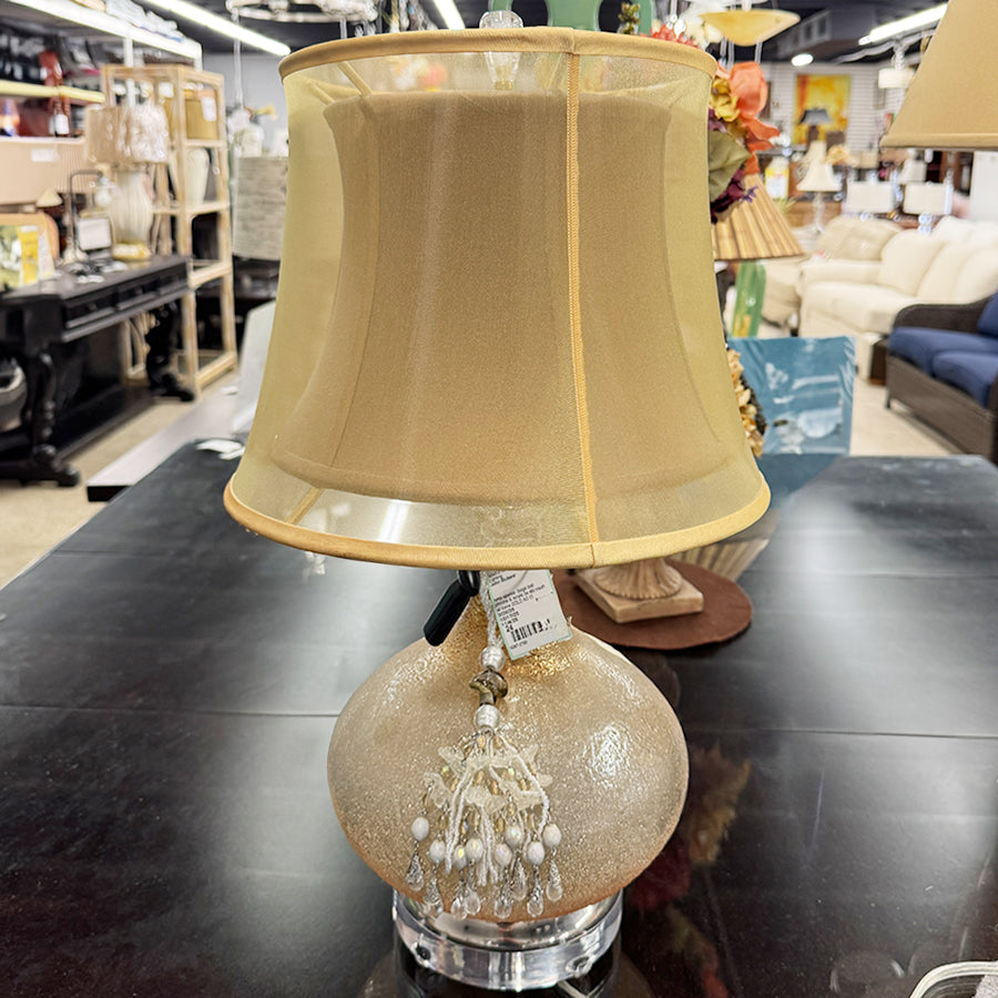lamp sparkle  beige ball chrome & acrylic bs dbl mesh sh