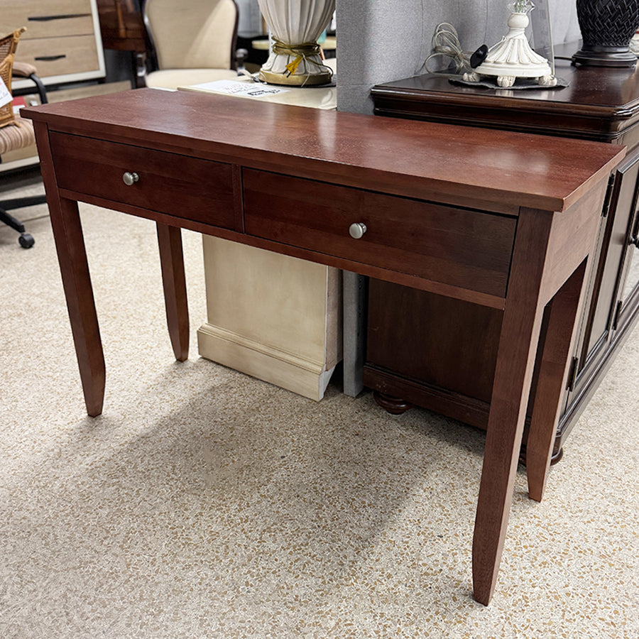 Entry table- wood, w/ 2 drawers