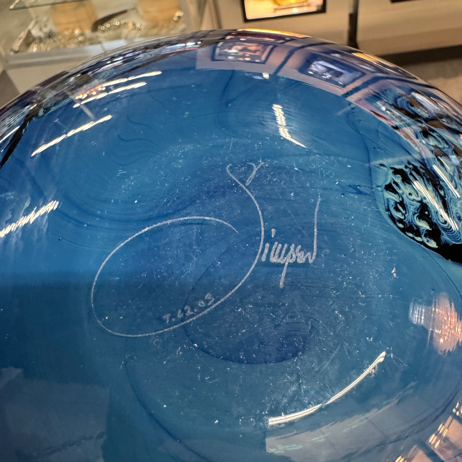 Josh Simpson Blue Art Glass Bowl