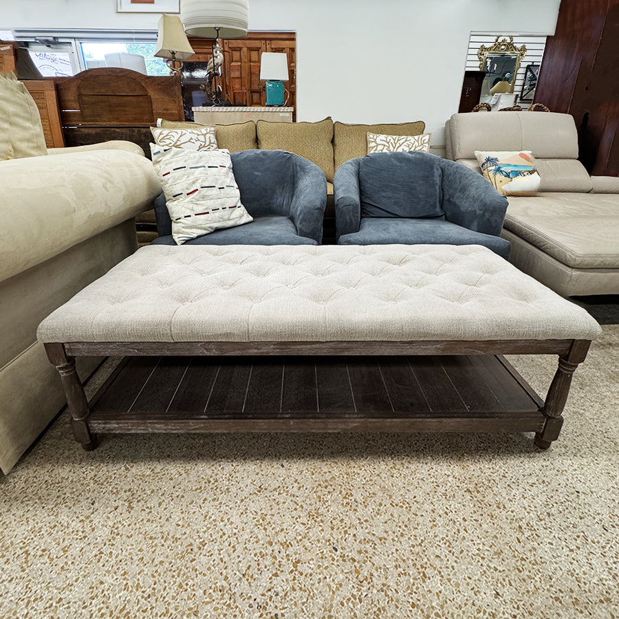 Bench Coastal Tufted Taupe Cushion