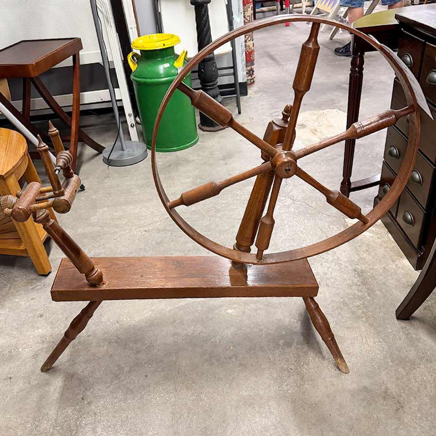 Spinning Wheel, Wood - Flax
