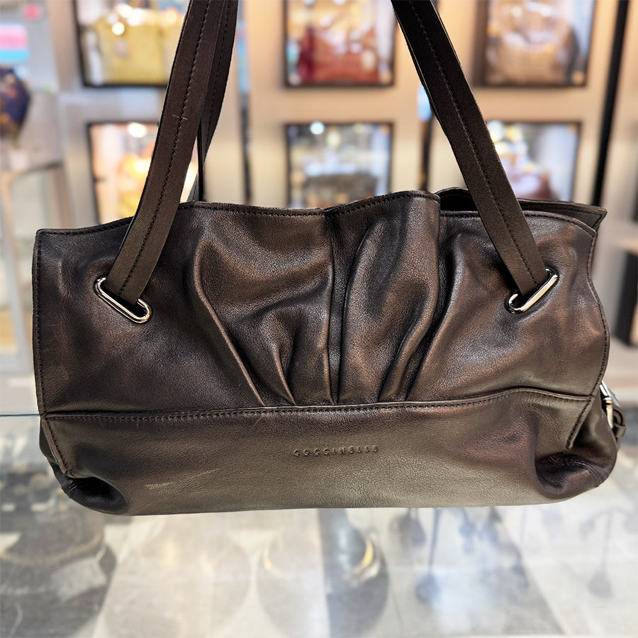 Coccinelle Handbag black ruffled top