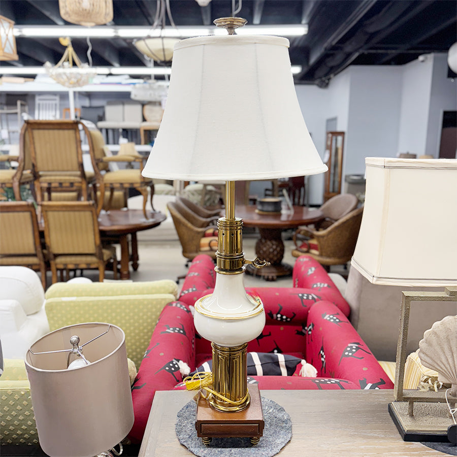 Lenox lamp Hollywood Regency MC tall ivory sh