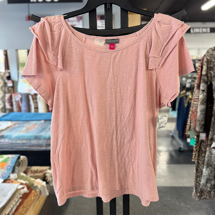 Vince Camuto shirt tee Pink layered sleeve
