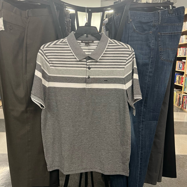 Michael Kors polo grey stripe new